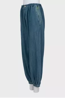 Jeans with elastic and zip with tag