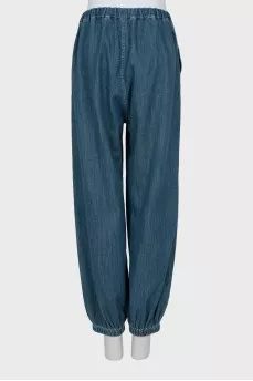 Jeans with elastic and zip with tag