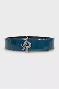 Wide belt with silver logo