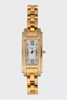 Gold watch with quartz movement