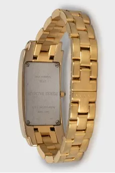 Gold watch with quartz movement