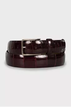 Men's embossed leather belt