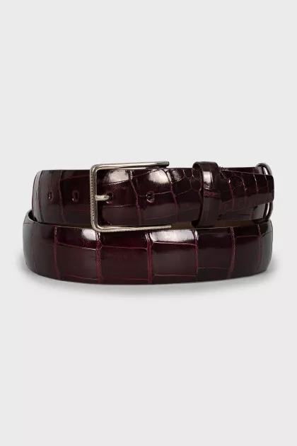 Men's embossed leather belt