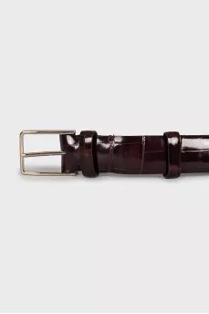 Men's embossed leather belt