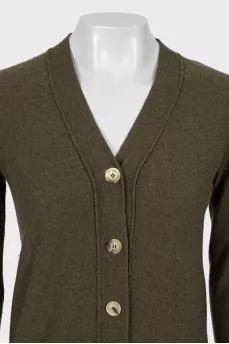 Green cardigan with patch pockets