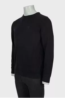 Men's black slim fit jumper
