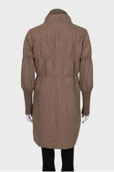 Brown coat with a high neck