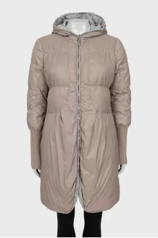Beige jacket with hood