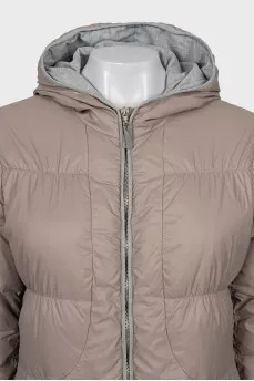 Beige jacket with hood