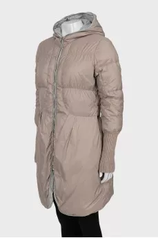 Beige jacket with hood