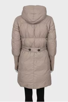 Beige jacket with hood