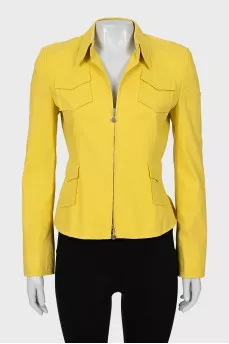 Yellow jacket with zipper