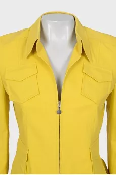 Yellow jacket with zipper