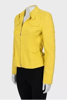 Yellow jacket with zipper