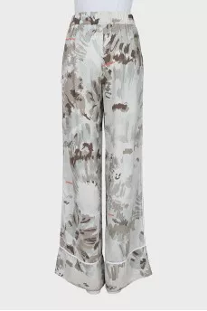 Loose-fitting trousers with print