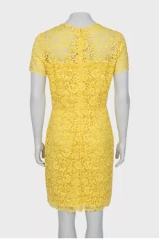 Yellow dress decorated with lace
