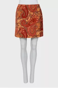 Paisley print mini skirt