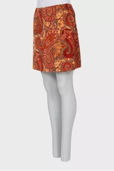 Paisley print mini skirt
