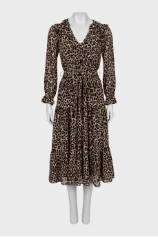 Animal Print Belted Dress