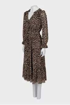 Animal Print Belted Dress
