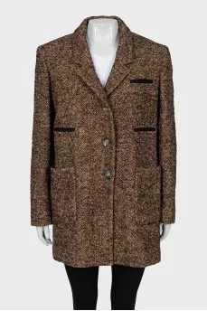 Single-breasted coat with print