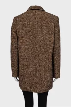 Single-breasted coat with print