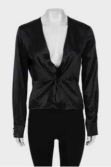 Black blouse with button cuffs