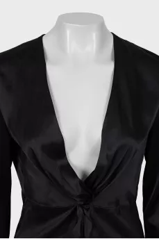 Black blouse with button cuffs