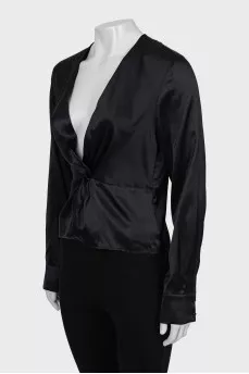 Black blouse with button cuffs