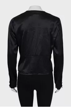 Black blouse with button cuffs