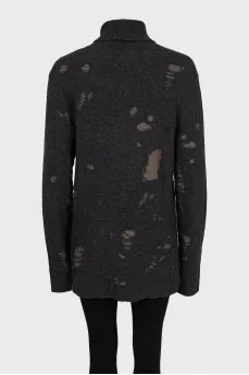 Ripped effect wool sweater