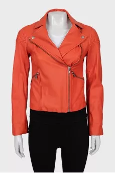 Orange leather jacket