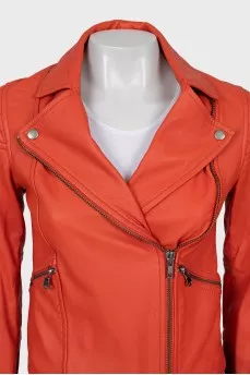 Orange leather jacket