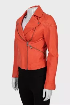 Orange leather jacket