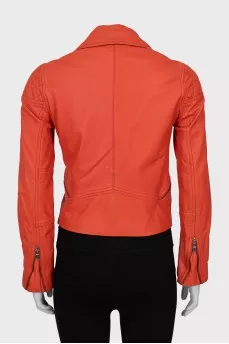 Orange leather jacket