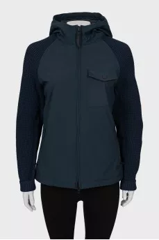 Blue jacket with knitted top
