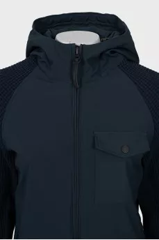 Blue jacket with knitted top