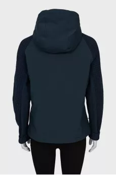 Blue jacket with knitted top