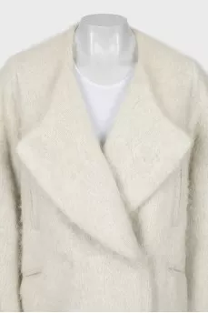 Fluffy white coat