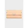 Beige leather clutch