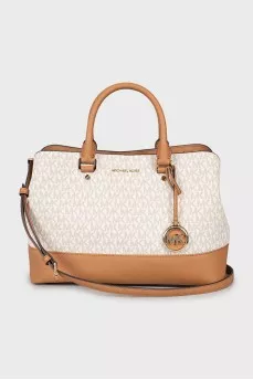 Savannah leather and canvas bag
