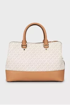 Savannah leather and canvas bag