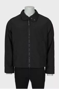 Men's black parka with tag