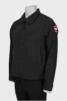 Men's black parka with tag
