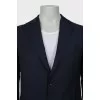 Men's single-breasted jacket in blue