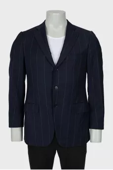 Men's Single Breasted Striped Jacket
