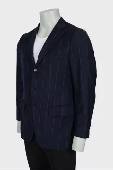 Men's Single Breasted Striped Jacket