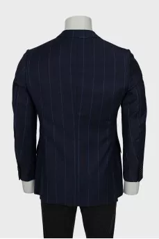 Men's Single Breasted Striped Jacket