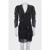 Sheer dress with draping