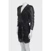 Sheer dress with draping